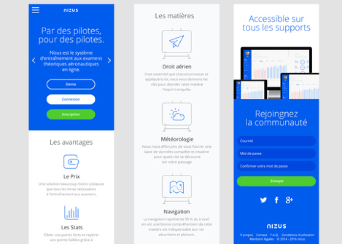 Responsive web design - exemple design version mobile - myWebProject